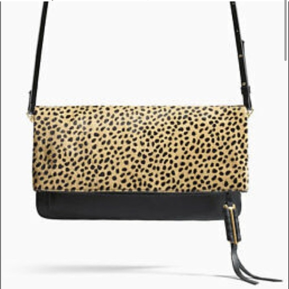 Leopard Print and Black Women's Bag Stella Dot Covet Leather